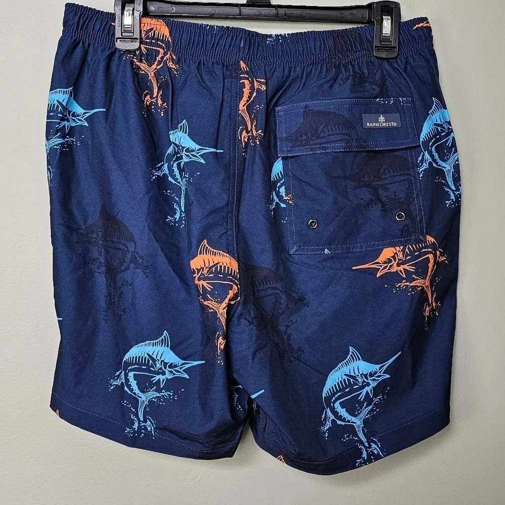 Rainforest Men's Catch Quick Dry Swim Trunks, Swordfish Navy Bering Sea